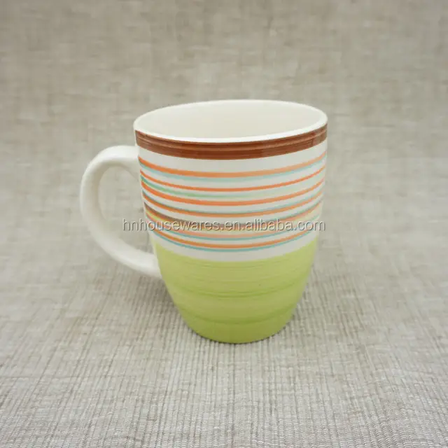 stone ware mug hand painted mug,stone ware color glaze cup