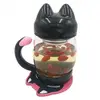 New design Cute Cat-shape Glass Coffee Water Bottle Cup with Tea Infuser Filter & Lid Gifts