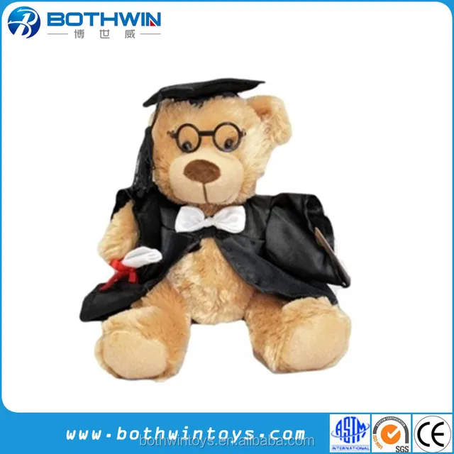 graduation teddy bear with glasses soft plush toy stuffed animal