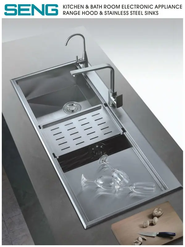 gran cocina fregadero fregaderos de acero inoxidable-Fregaderos de