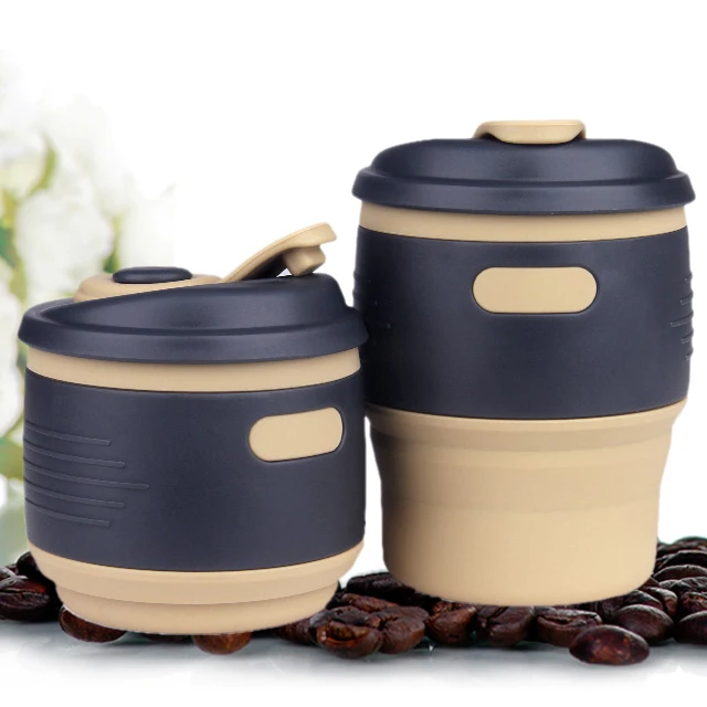 unbreakable silicone folding coffee cup with factory price