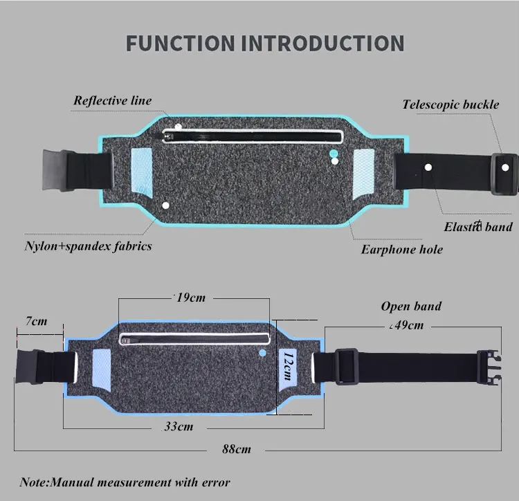 custom neoprene men cycling fishing running sport mobile small elastic waterproof waist belt bag (2)