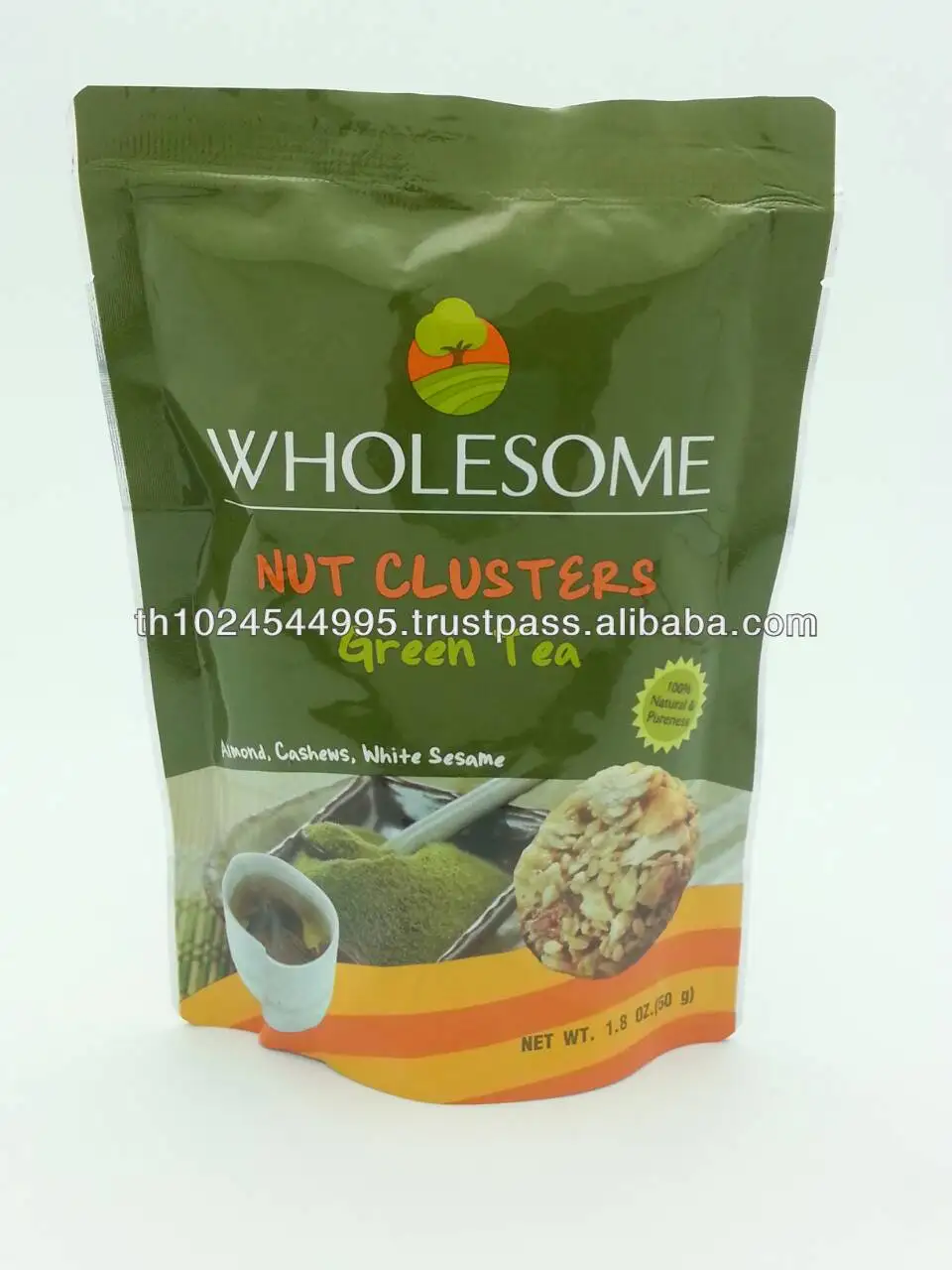 healthy mixed nut snack with green tea flavor made from thailand