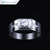 1.5 ct white Color G moissanite diamond 14k white gold ring for men
