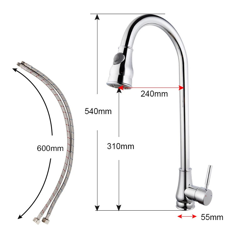 Cheap modern single hole high pressure faucet tap sprayer single lever faucets for kitchen sink