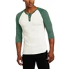 Alternative Apparel Raglan Baseball Tee Shirt Men's Green Raglan 3/4 Sleeve Tri Blend Shirt Blank