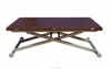 Modern style lifting extensible dining room table with top melamine and tube powder coated grey leg