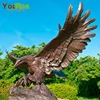 Hawk Statue Flying Bronze Eagle On The Trunk