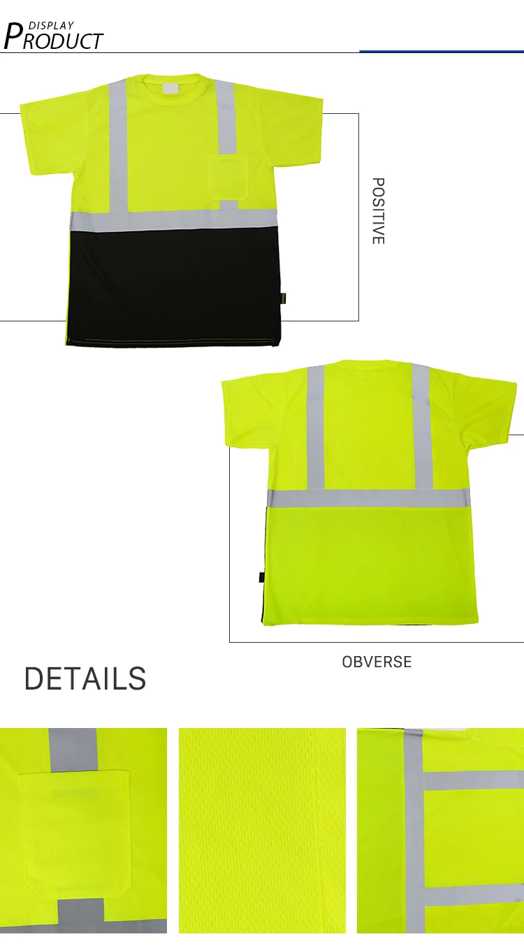 100% Cotton High Visibility short Sleeve Reflective t shirt