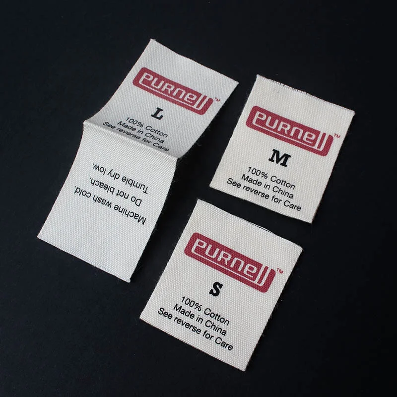 Sew On Custom Brand Logo Screen Printed 100% Cotton Tape Wash Care Labels and Size Tags for Blouses, Follow customer's requirment
Sew On Custom Brand Logo Screen Printed 100% Cotton Tape Wash Care Labels and Size Tags for Blouses, Follow customer's requirment