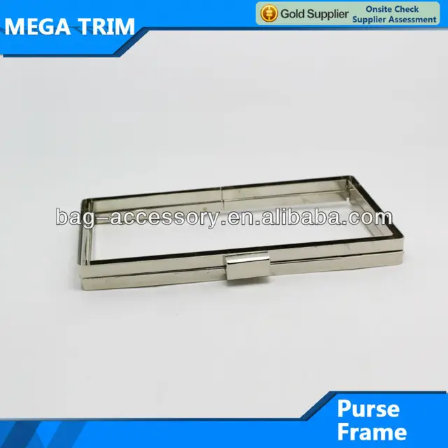 bag accessory square nickel purse frame lead free metal purse frame
