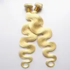 Cheap remy natural virgin Malaysian human hair weave bundles, full and thick end 613 blonde hair for Europe