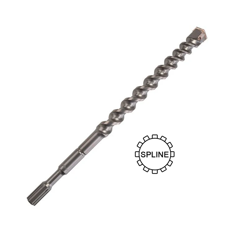 Carbide Cross Head Tip Spline Shank Hammer Drill Bit for Concrete Stone Mable Masonry Drilling