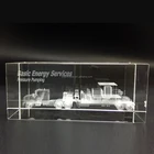 Wholesale 3D Laser Engraved customized image Crystal Blocks Cube For souvenir gift