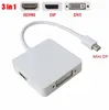 thunderbolt 3 in 1 mini displayport mini dp to HDMI DVI Display port DP adapter converter cable for Apple macbook