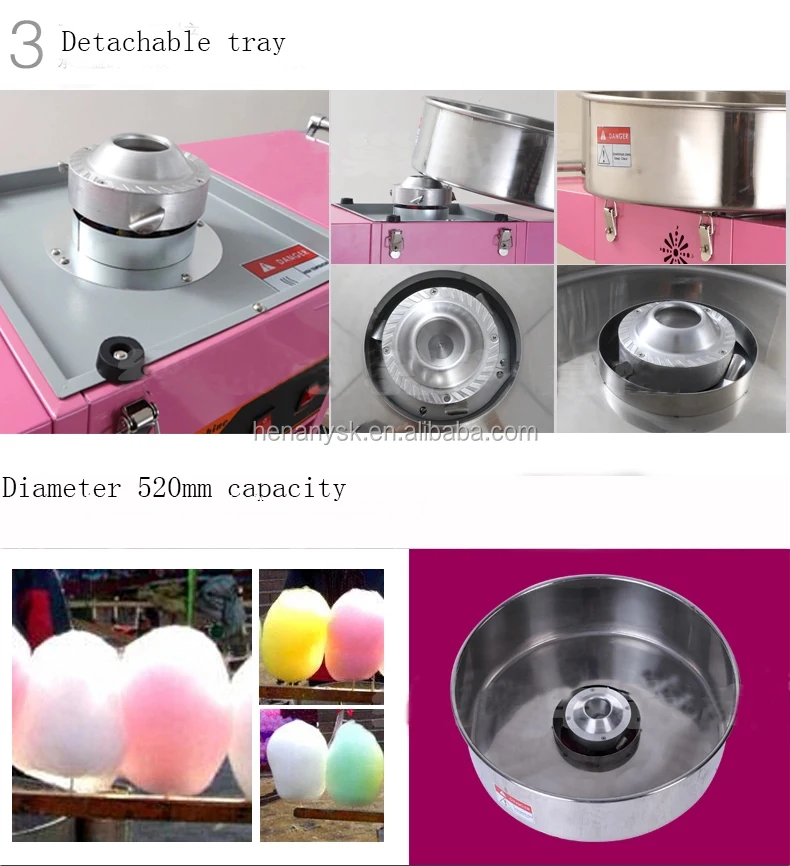 Commercial Cotton Candy Floss Maker Cotton Maker Machine With Cart And Bubble Cover