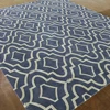 Navy Blue And Ivory Color Wool Rug North Europe Minimalist Style