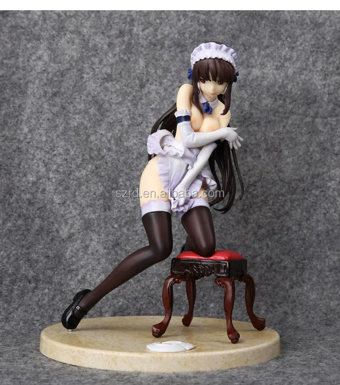 custom french maid japanese anime nude girl figure for adult