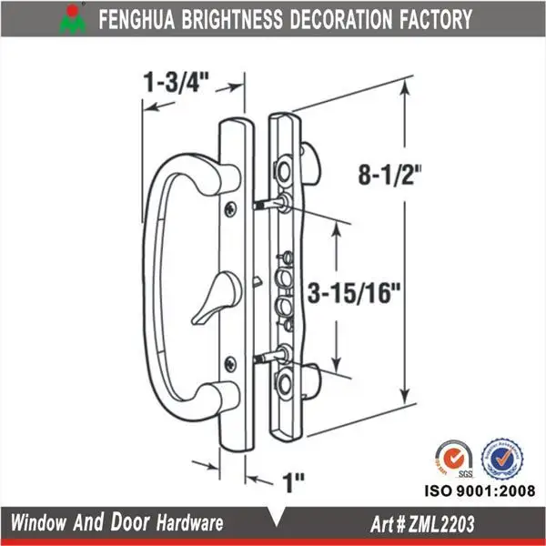 Crestline Sliding Patio Door And Window Hardware,Gold Color Door And