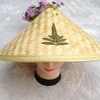 B365 Three Leaf Hat Bamboo Weaving Cap Big Edge Sunhat Outdoor Fishing Bucket Hats Folk Custom Stage Show