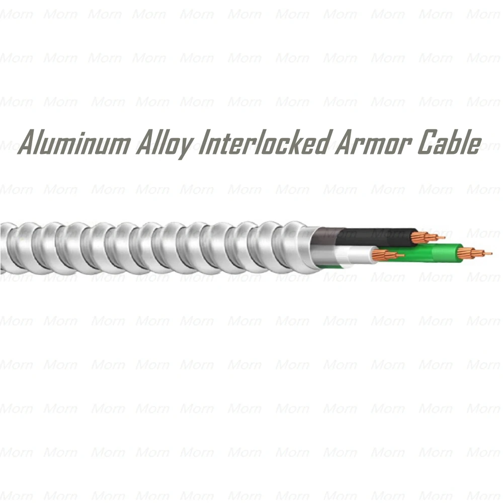 Aluminum Alloy Interlocked Armor cable MC cable with THHN/THWN-2 as Inners PVC Insulation