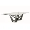 furniture dinning table foshan spider leg table base modern 8 seater glass dining table