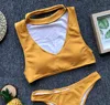 fashion hot sexy brazilian bikini new model two piece yellow young girl swimwear