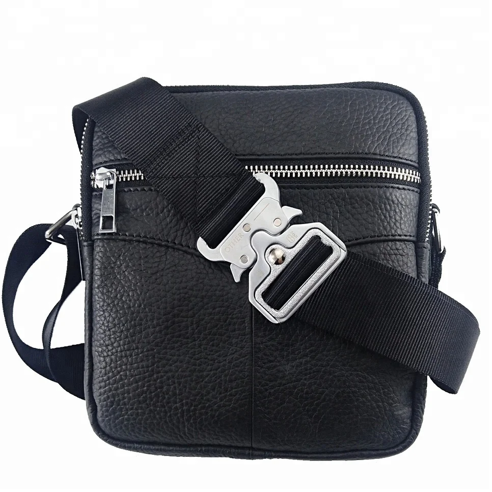 GINA Fashion Designer Free custom LOGO Single Shoulder 100% Cowhide Genuine leather Messenger Bag Men With Quick Release Buckle, Black 
GINA Fashion Designer Free custom LOGO Single Shoulder 100% Cowhide Genuine leather Messenger Bag Men With Quick Release Buckle, Black