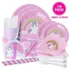Premium Unicorn Birthday Party Supplies Set, Paper Plates And Cups for 12, Great for Kids Birthdays and Baby Show