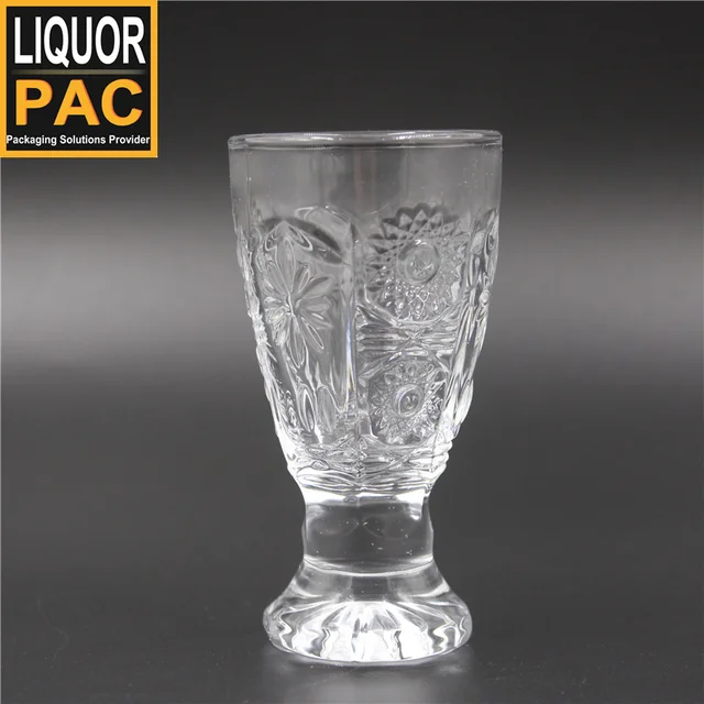 premium goblet flute shape engraved stemless 50ml sherry glass