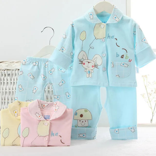 autumn double-deck baby clothes sets3pcs printing cute newborn