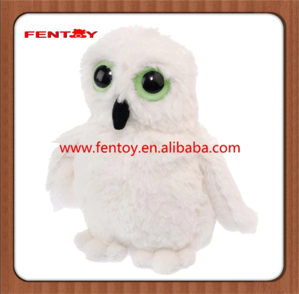 Stuffed white Owl with Glow in the Dark Eyes chinchilla plush stuffed toy for christmas