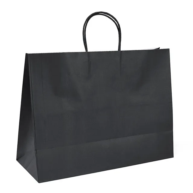 kraft black handle paper shopping gift bag carry retail bag