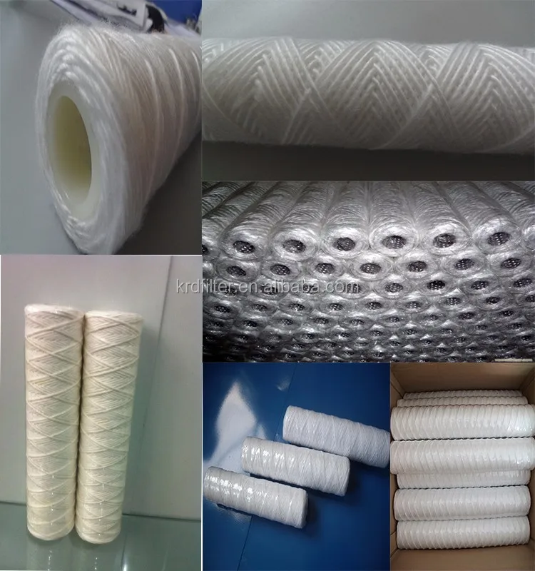 20 inch Degreasing Cotton/Fiberglass String Wound Water Filter Cartridge for Water Treatment