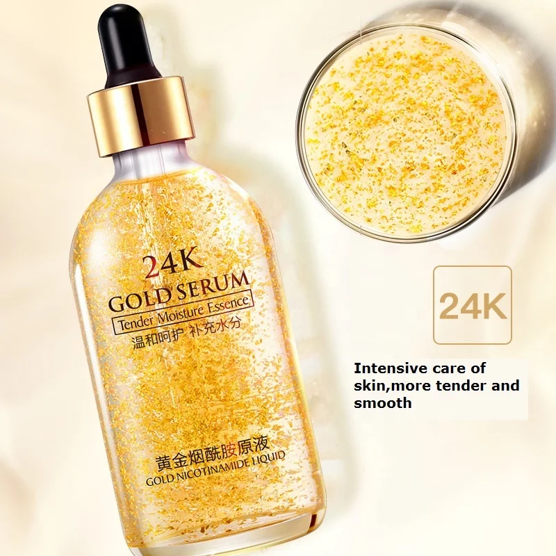24k Pure Gold Foil Essence Serum Face Skin Essence Serum Nicotinamide 
24k Pure Gold Foil Essence Serum Face Skin Essence Serum Nicotinamide