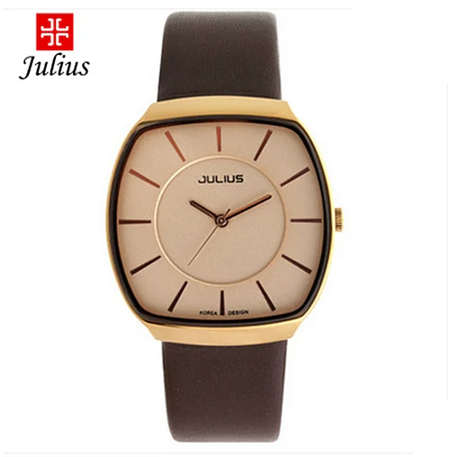 2015 hot mens genuine leather wristwatch men business watches fashion casual Japan quartz watch Famous brand Julius 669 clocks