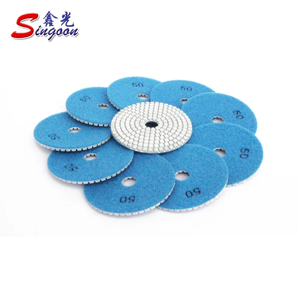 5Pc 4/'/' Diamond Grinding Polishing Pads Discs For Granite Marble Concrete Stone