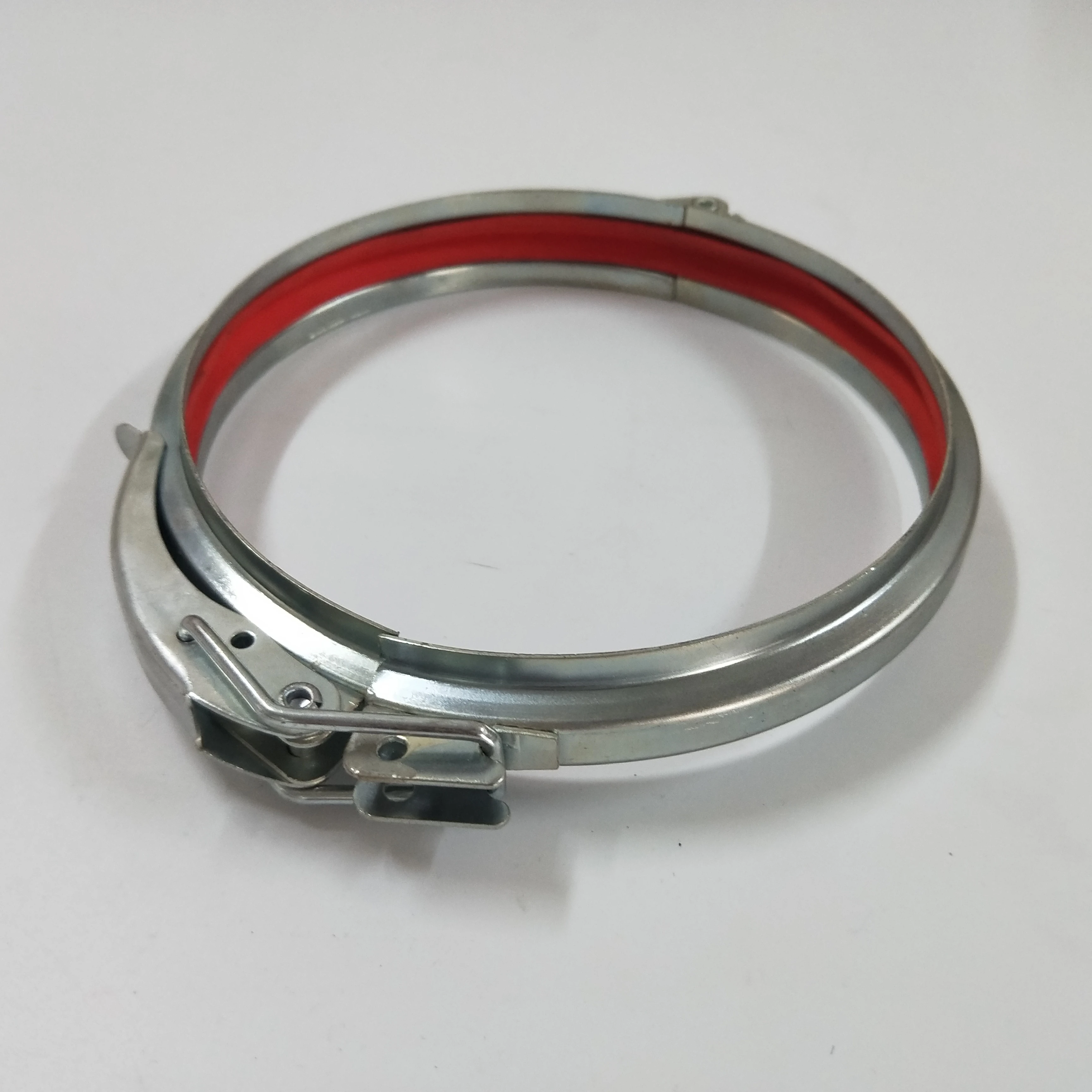 Rapid lock clamp with PVC-rubber profile for duct system