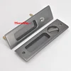 sliding door handle full set lock for wooden door,Black finish zinc alloy square sliding door lock