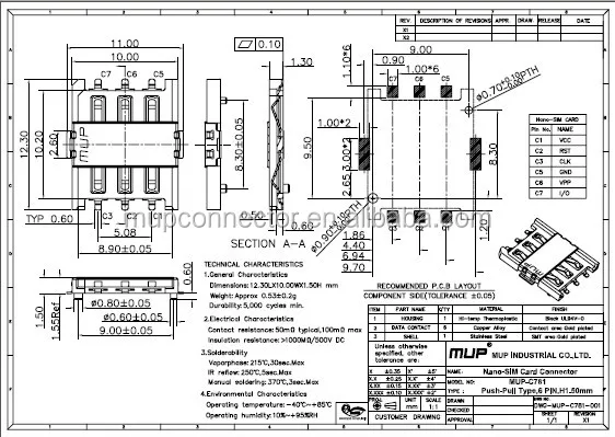 ナノmup-c7815siphone用simカードホルダー仕入れ・メーカー・工場