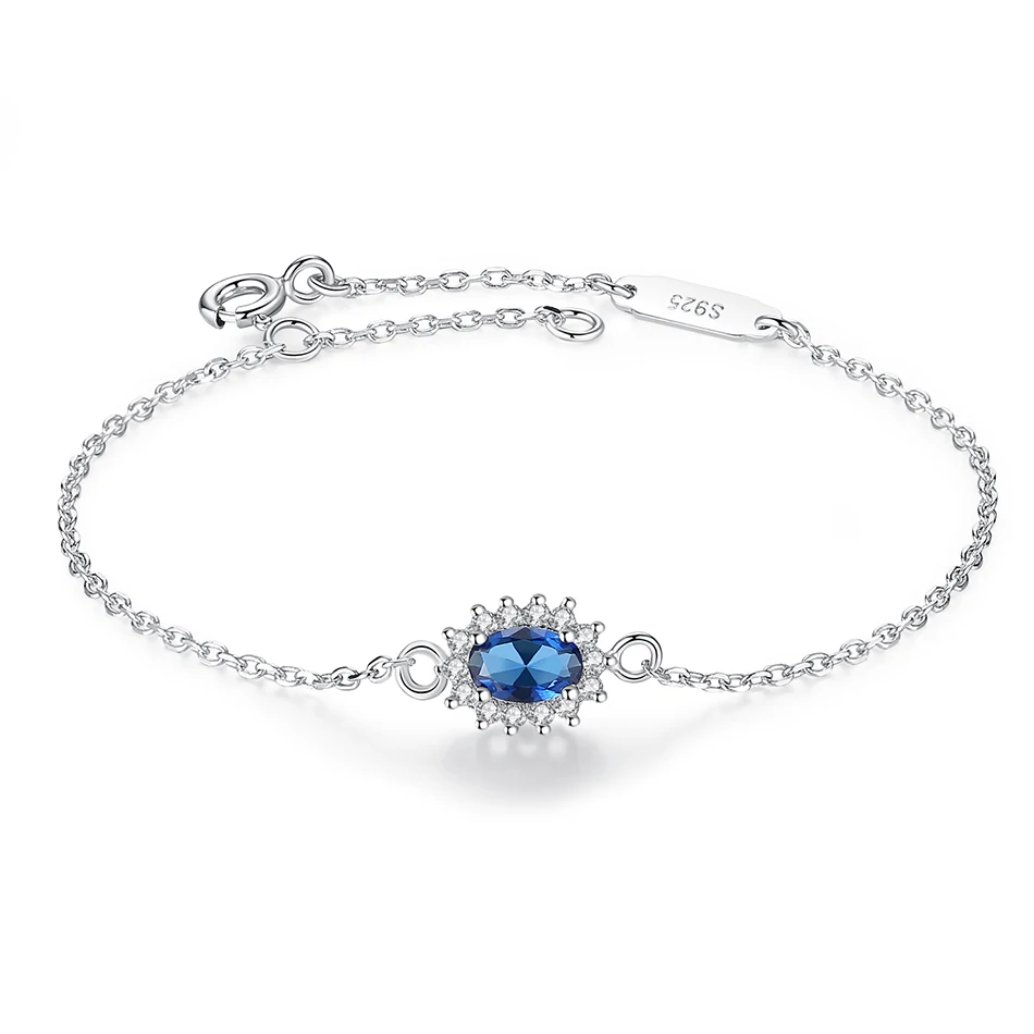 100% 925 Sterling Silver Bracelet Geometric Blue Crystal Charm Bracelet for Women Jewelry Bracelets Lover's Gift, Silver color
100% 925 Sterling Silver Bracelet Geometric Blue Crystal Charm Bracelet for Women Jewelry Bracelets Lover's Gift, Silver color
