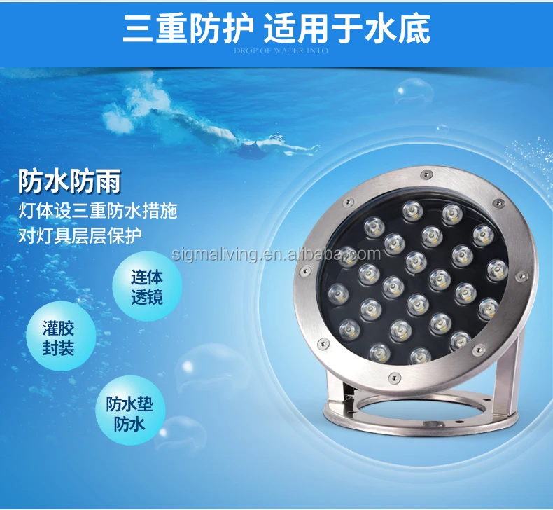 Colorful spotlights outdoor waterproof landscape fountain lights swimming pool underwater lights