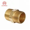 1" x 1" Male Pipe Hex Nipple Metals Brass Pipe Fitting