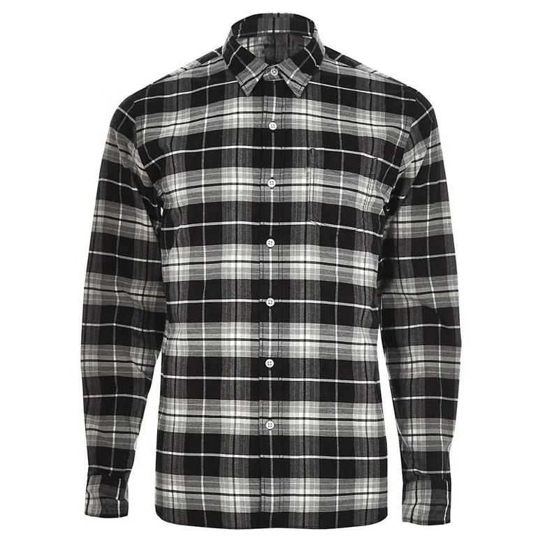 

Autumn latest fashion custom check print long sleeve shirt man plaid casual shirt, Custom color