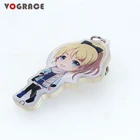 2019 hot selling Custom Printed acrylic keychain photo frame blank keyring Cheap fashion Colorful Acrylic charm