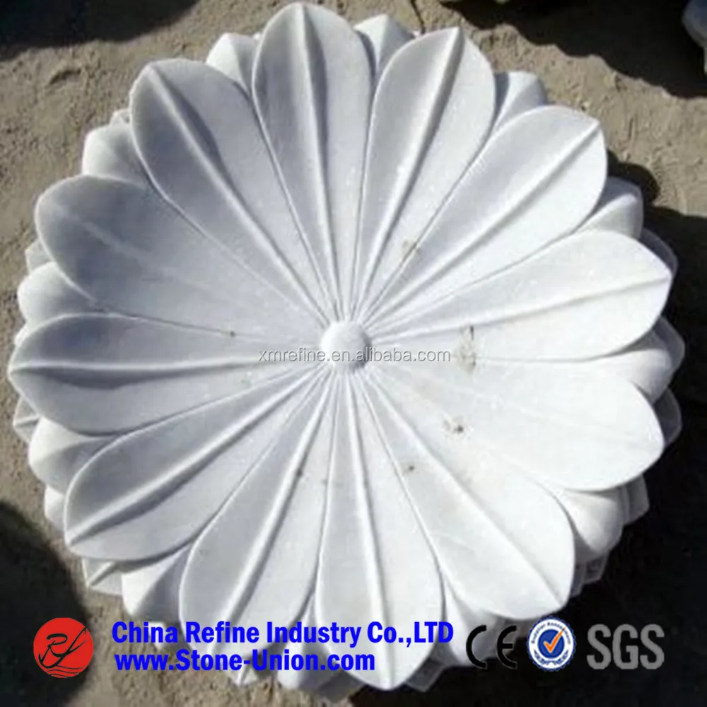 Cheaper price with natural marble serving trays ,Polished flower shape marble plate