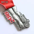 Personnalisé propre conception fin de l'année Fun Run sublimation imprimé rubans et 3d médailles pour vente ruban pour médaille