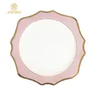 Luxury China Porcelain Dinnerware Dinner Set High Quality wedding charger plates set with gold for wholesale