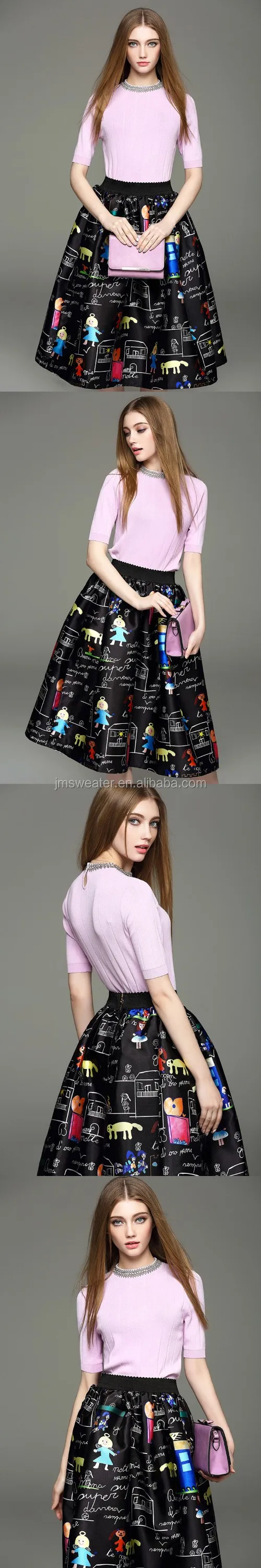 最新のデザイン女性秋服ブルーハーフスリーブニットtシャツ仕入れ・メーカー・工場