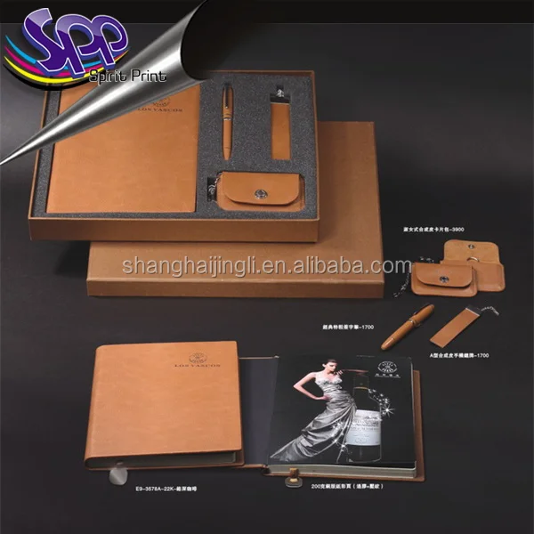 2016 promotional luxury a4 size notebook gift set with pen